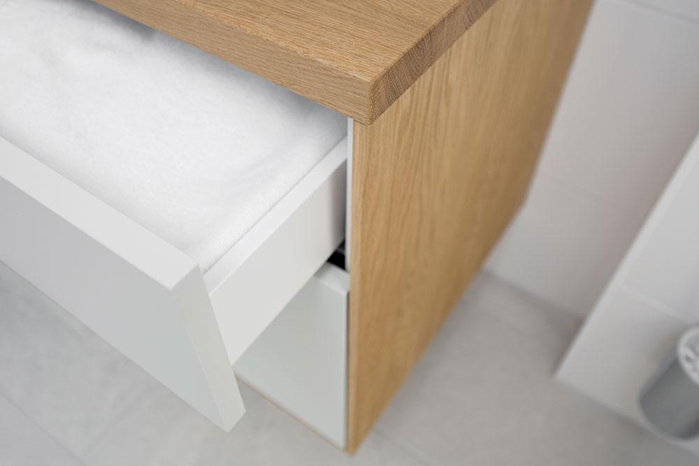 Badmöbel Waschtisch-Unterschrank Schublade mit Holz